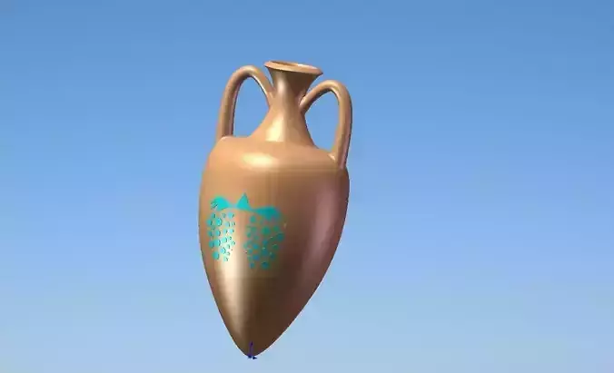 Amphora golden vase flying in sky