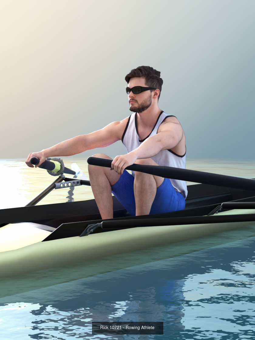 Rowing Athletes - Three Rowers  3D Model Collection_2
