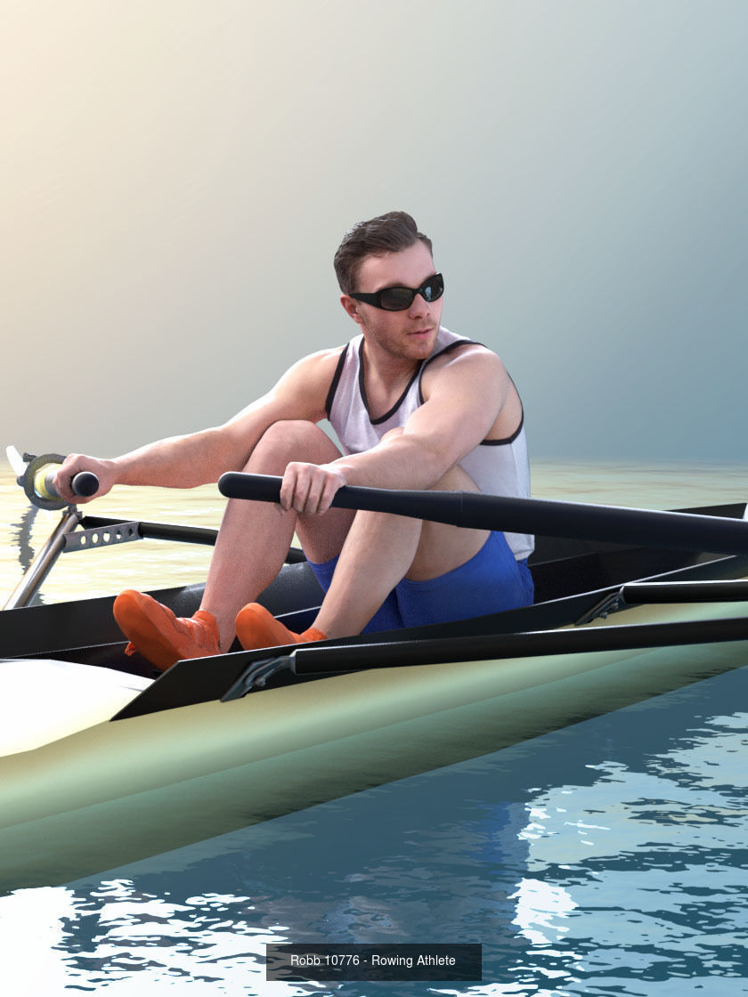 Rowing Athletes - Three Rowers  3D Model Collection_3
