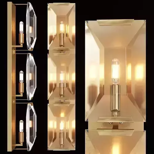 Restoration Hardware HARLOW CRYSTAL TRIPLE  SCONCE Brass 3D model Restoration Hardware HARLOW CRYSTAL TRIPLE  SCONCE Brass 3D model