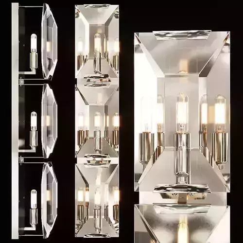 Restoration Hardware HARLOW CRYSTAL TRIPLE  SCONCE Nickel
