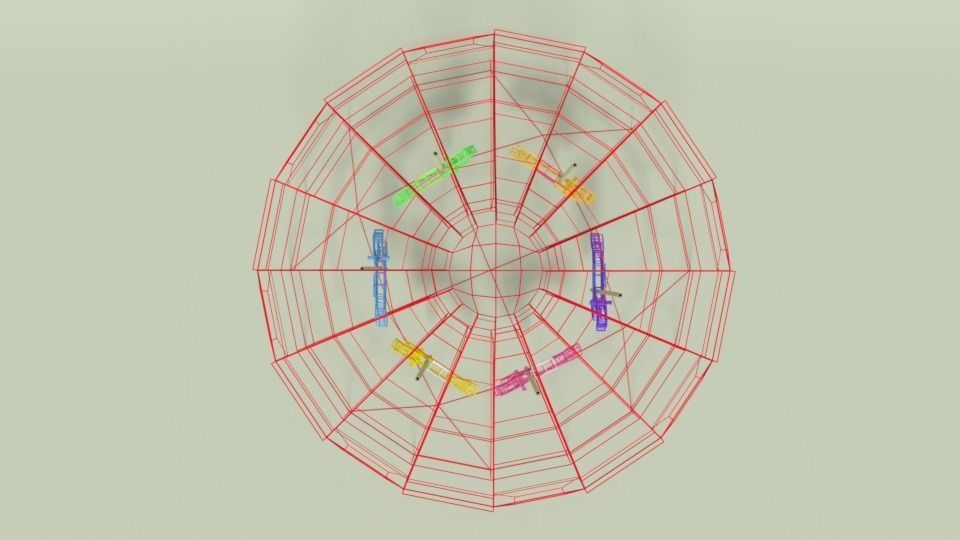 Low Poly Cartoon Carousel Low-poly 3D model_12