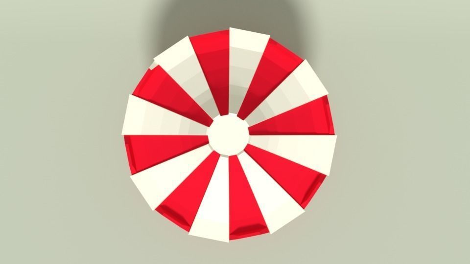 Low Poly Cartoon Carousel Low-poly 3D model_6