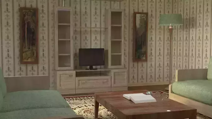 Studio scene with vintage interior