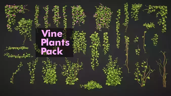 Vine Plants Pack Low-poly 3D model
