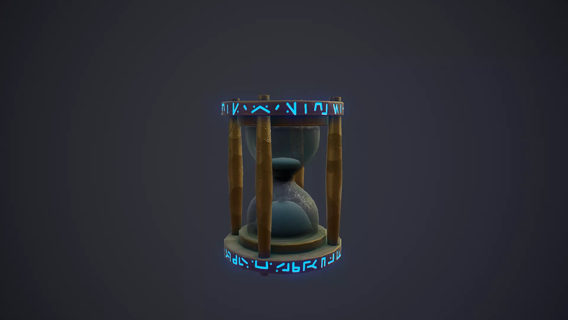 stylized hourglass model low poly Low-poly 3D model_0