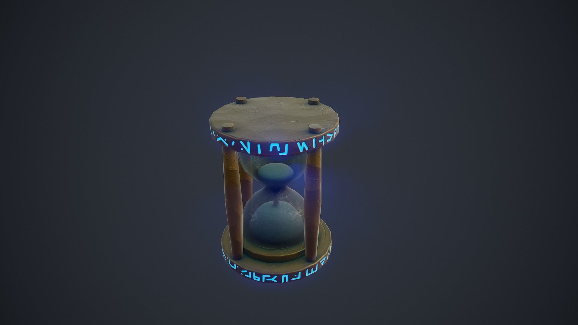 stylized hourglass model low poly Low-poly 3D model_3