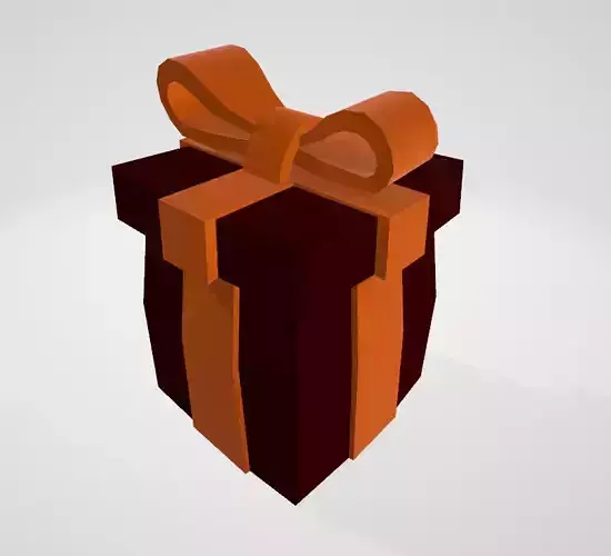 christmas present box Low-poly 3D model