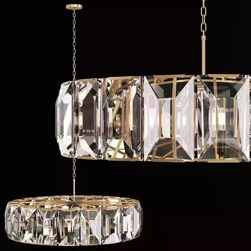 Restoration Hardware HARLOW CRYSTAL CHANDELIER 43 Brass