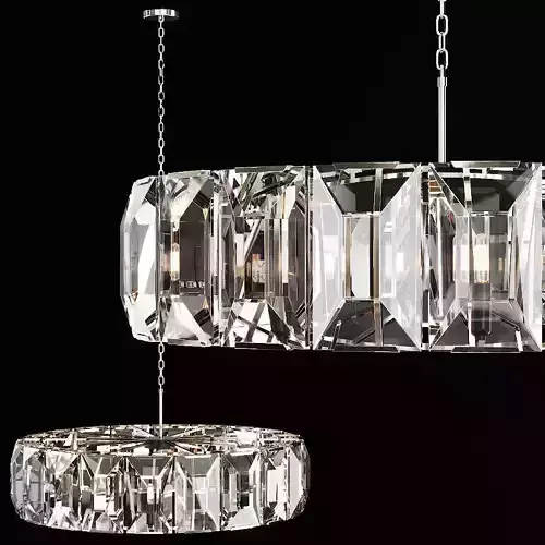 Restoration Hardware HARLOW CRYSTAL CHANDELIER 43 Nickel