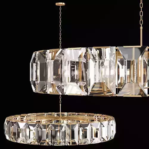 Restoration Hardware HARLOW CRYSTAL CHANDELIER 60 Brass