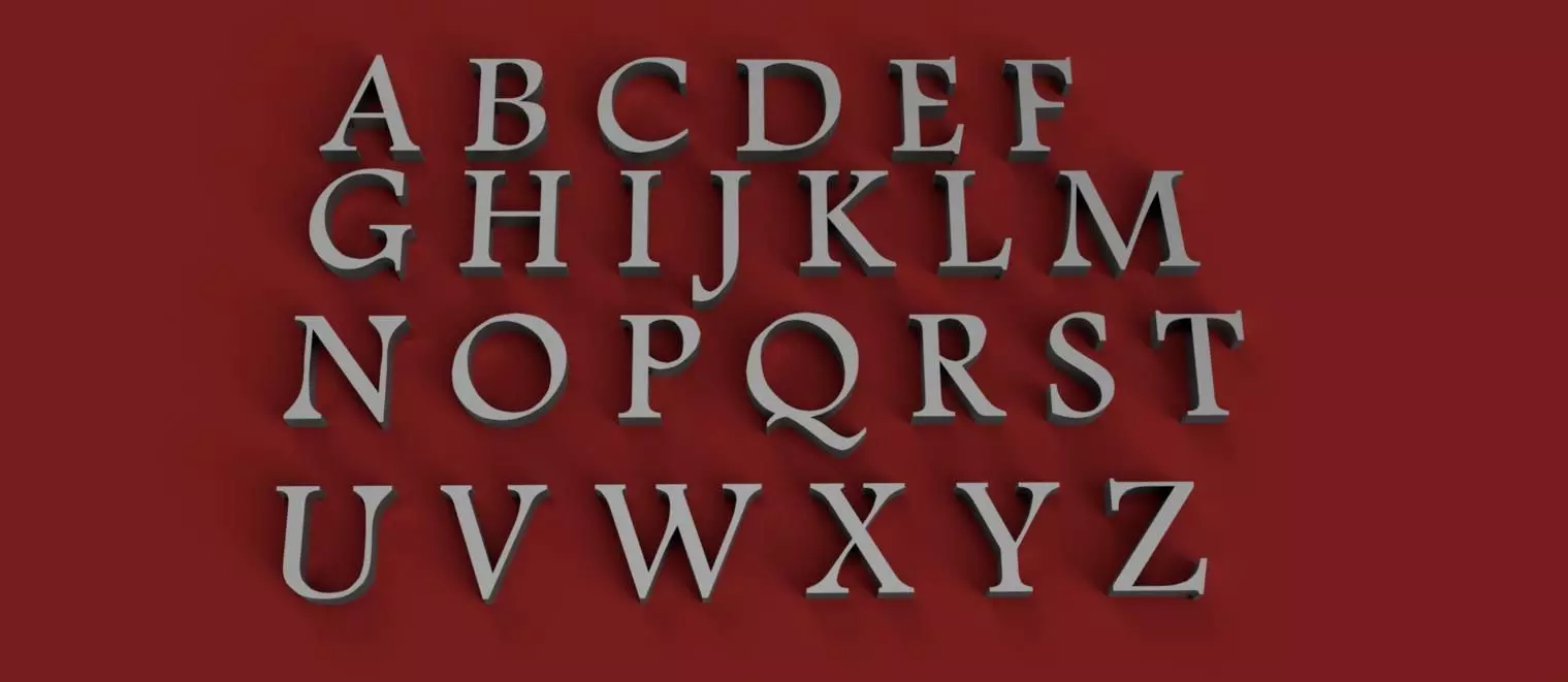 ANDALUS Font uppercase and lowercase 3D Letters STL FILE 3D print model_0