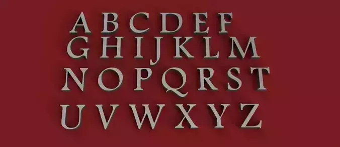 ANDALUS  Font uppercase and lowercase 3D Letters STL FILE