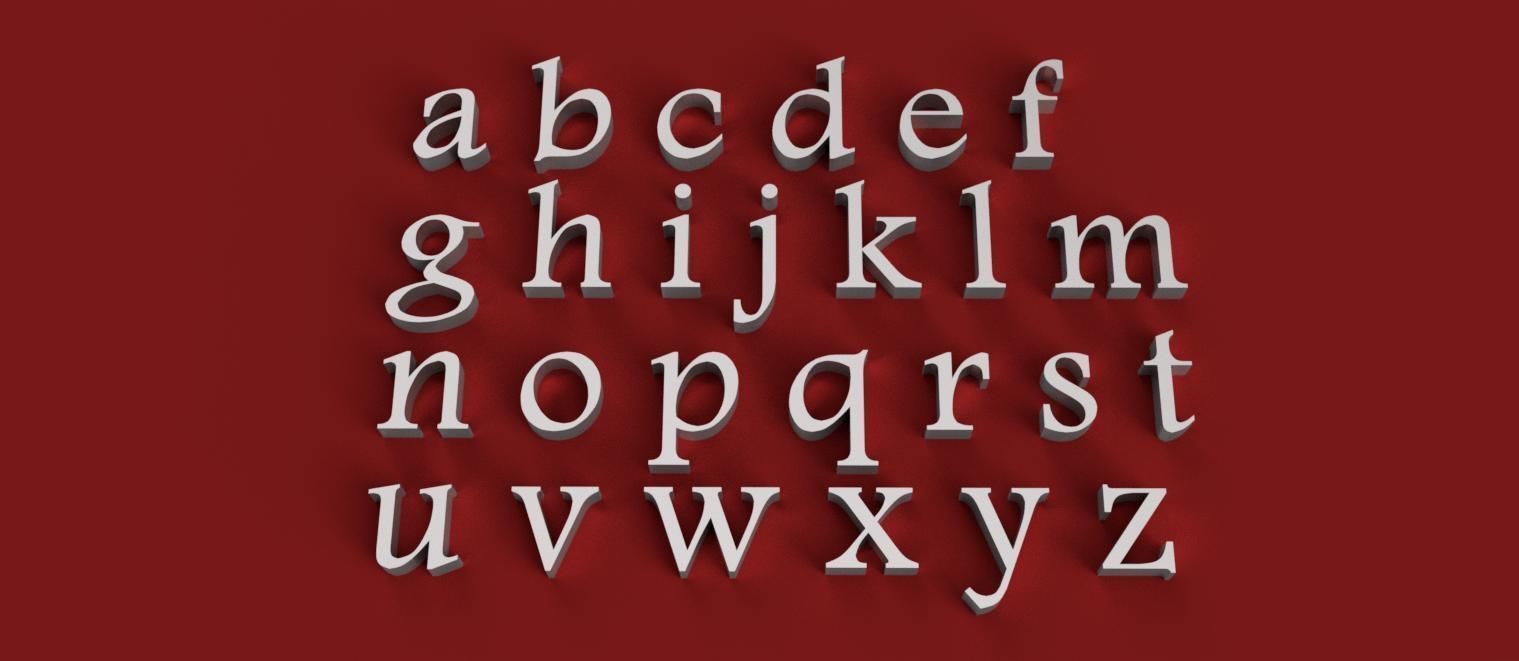 ANDALUS Font uppercase and lowercase 3D Letters STL FILE 3D print model_1