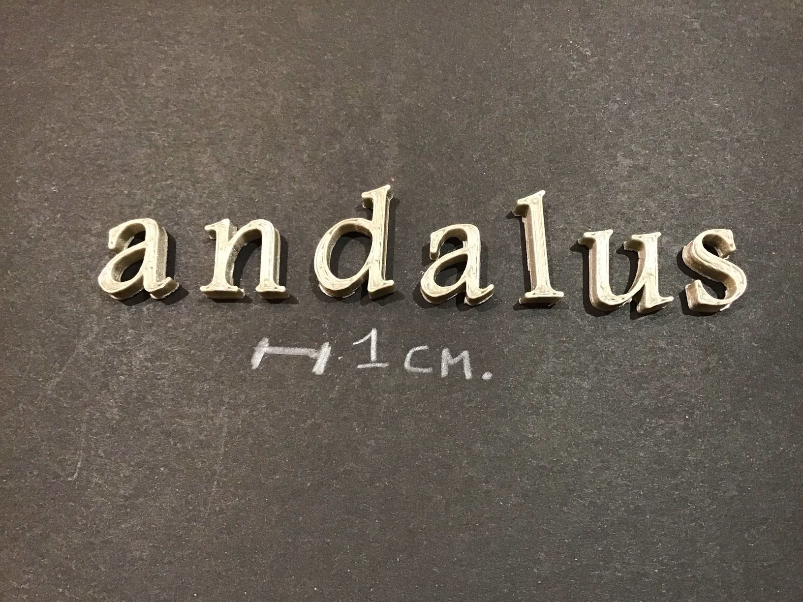 ANDALUS Font uppercase and lowercase 3D Letters STL FILE 3D print model_5