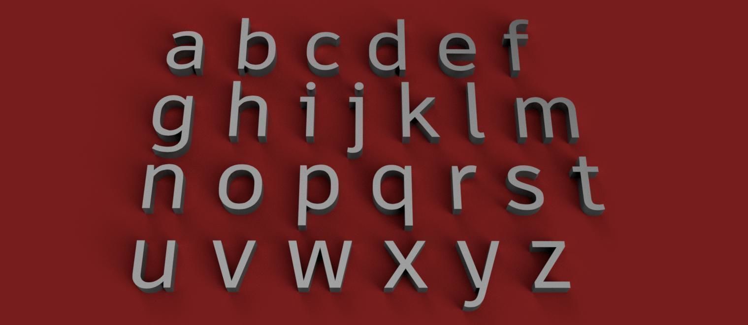 ARTIBOOK Font uppercase and lowercase 3D Letters STL FILE 3D print model_1