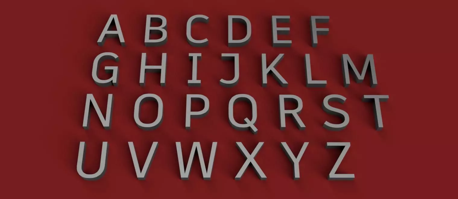 ARTIBOOK Font uppercase and lowercase 3D Letters STL FILE 3D print model_0