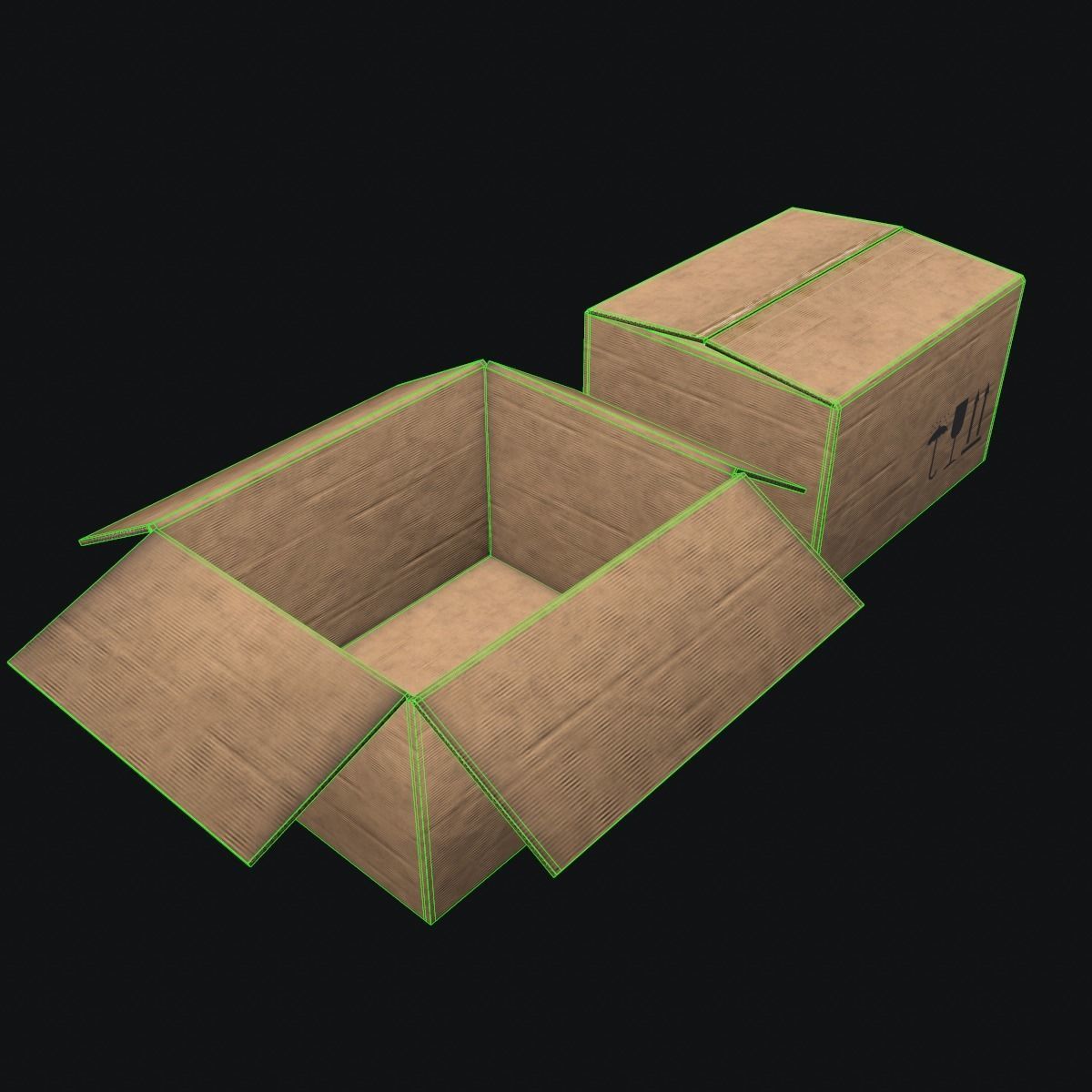 cardboard box Low-poly 3D model_5