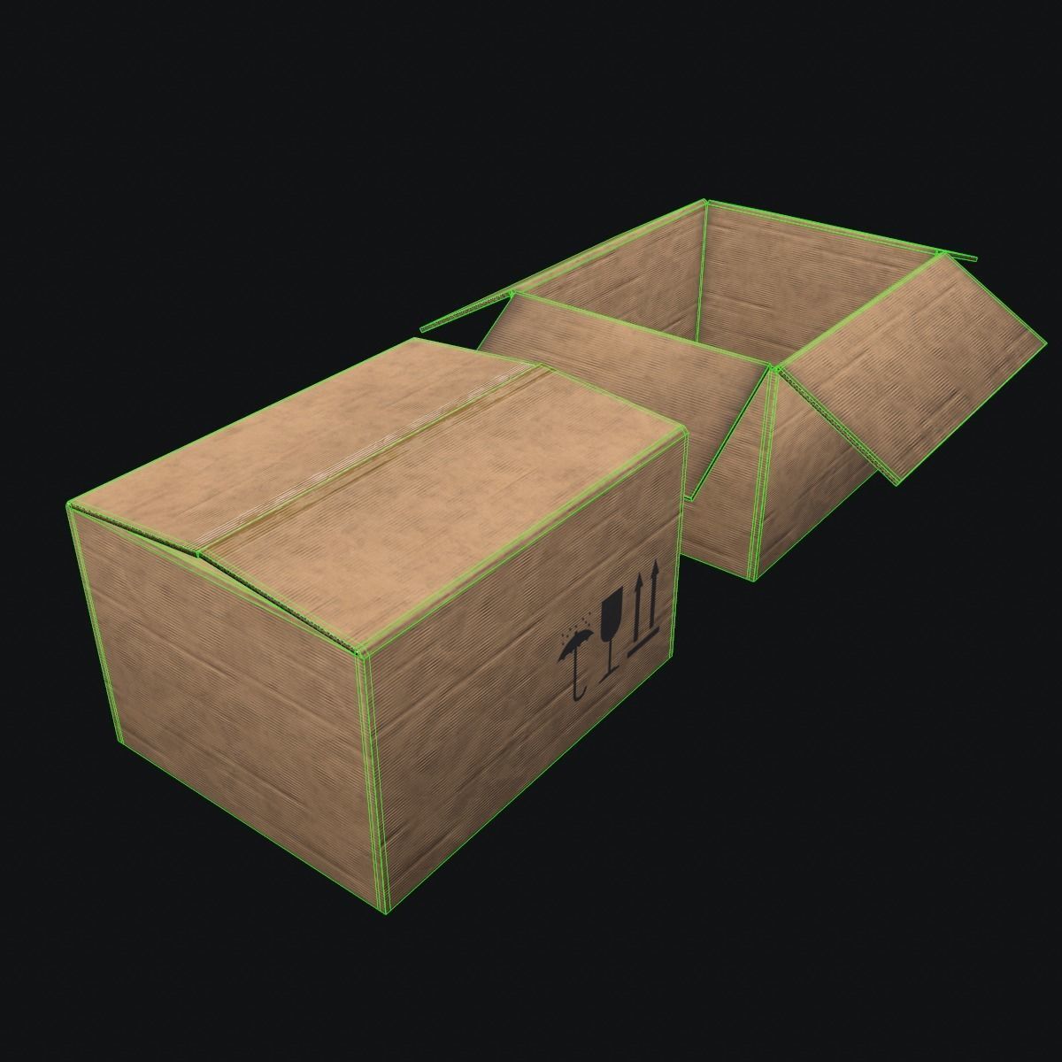 cardboard box Low-poly 3D model_6