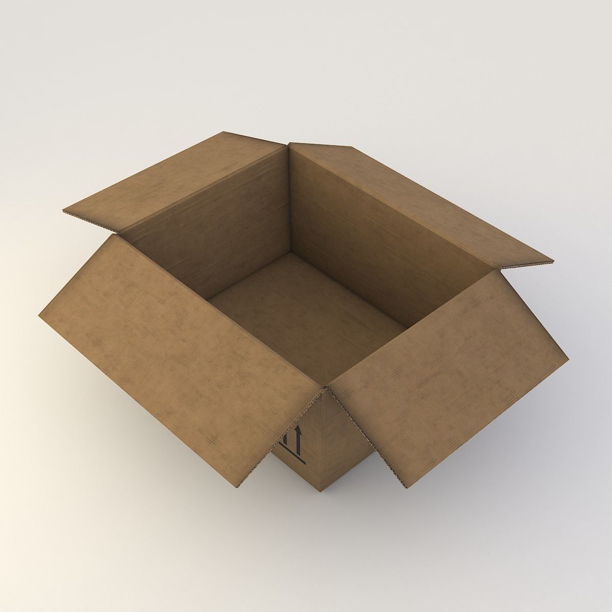 cardboard box Low-poly 3D model_2