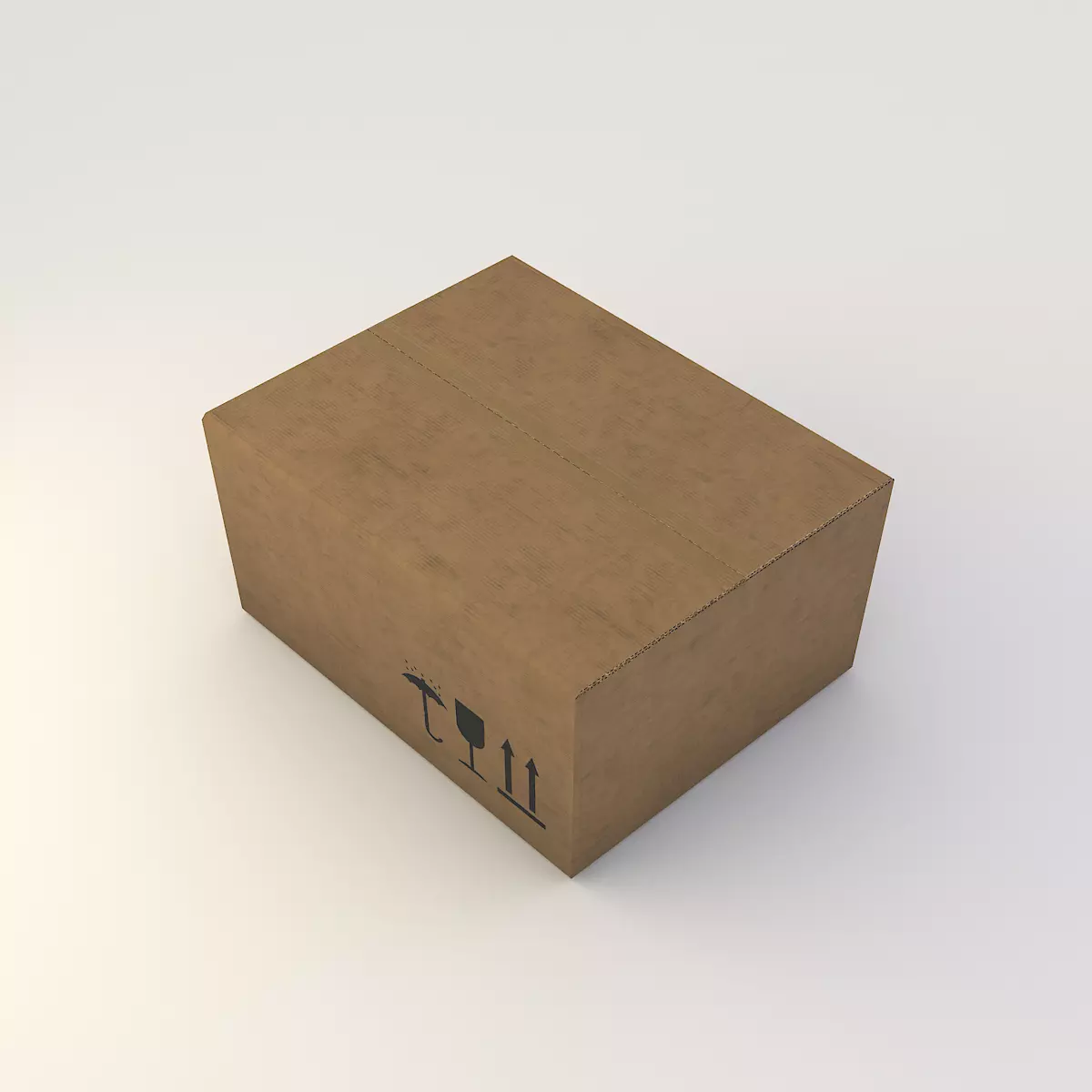 cardboard box Low-poly 3D model_0