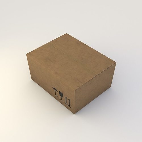 cardboard box Low-poly 3D model