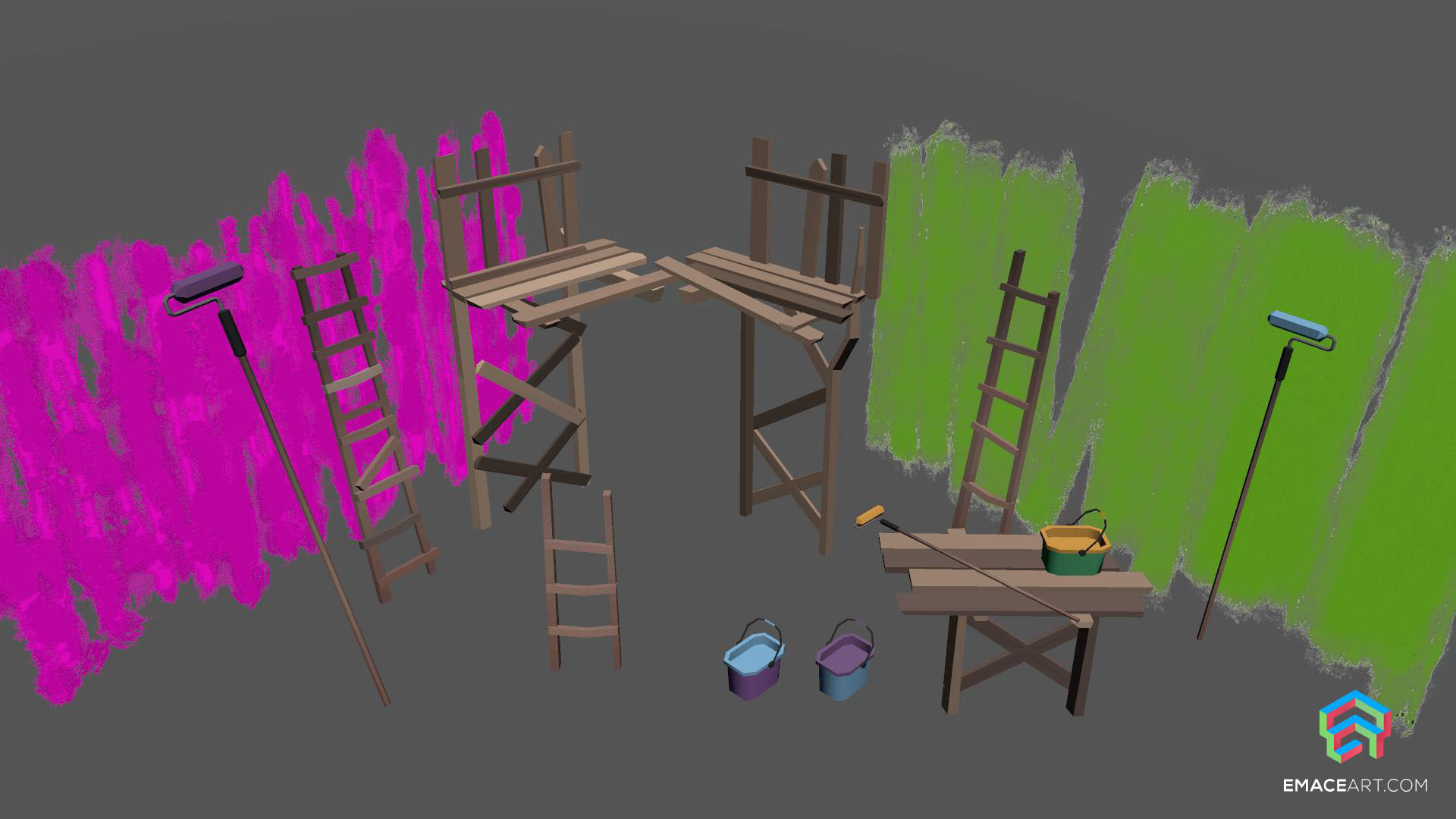 PolyVania Vampiric Town LowPoly Unity Pack Free low-poly 3D model_54