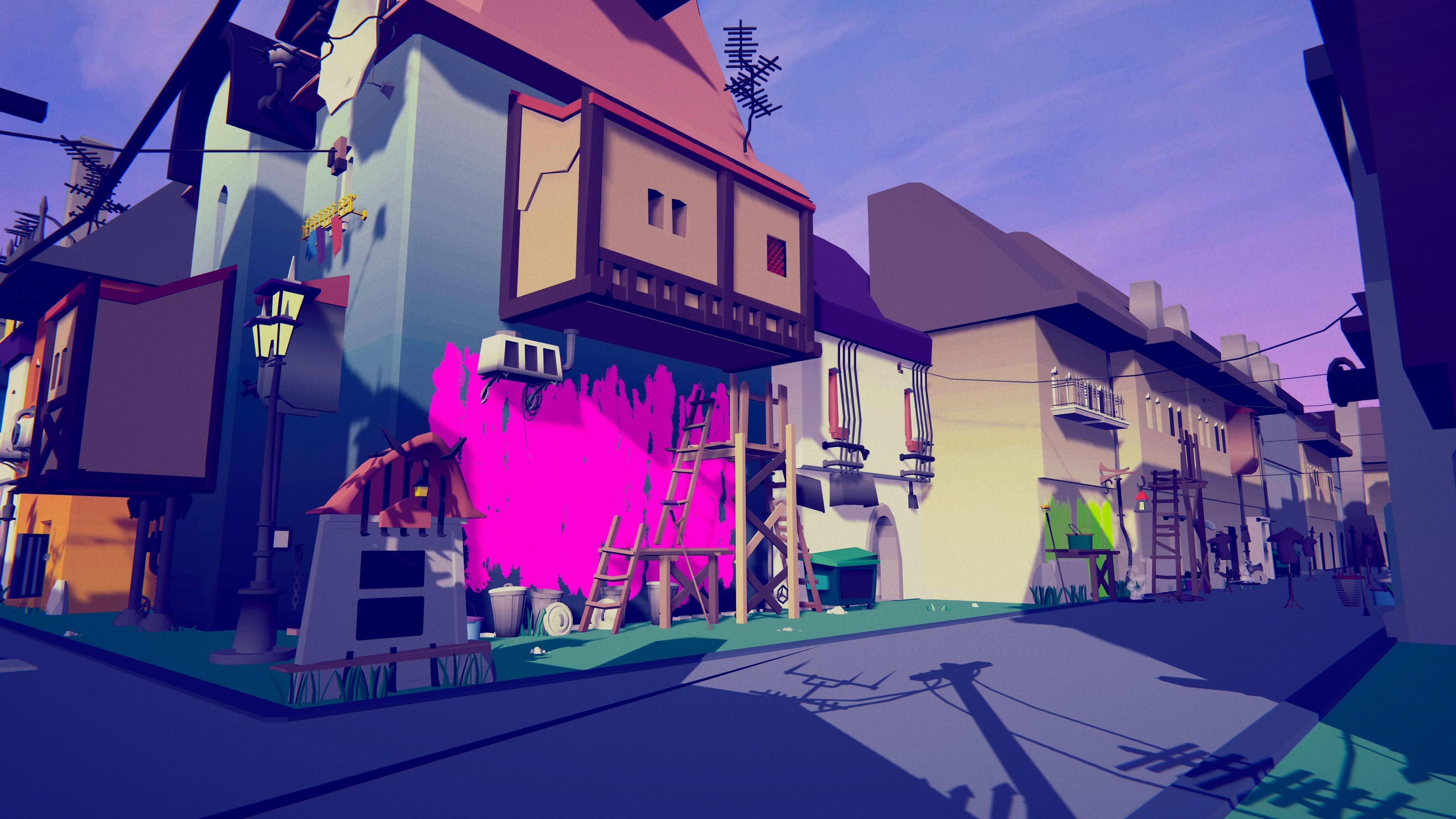 PolyVania Vampiric Town LowPoly Unity Pack Free low-poly 3D model_12