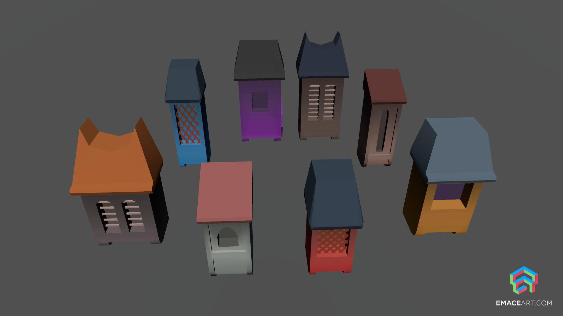 PolyVania Vampiric Town LowPoly Unity Pack Free low-poly 3D model_44