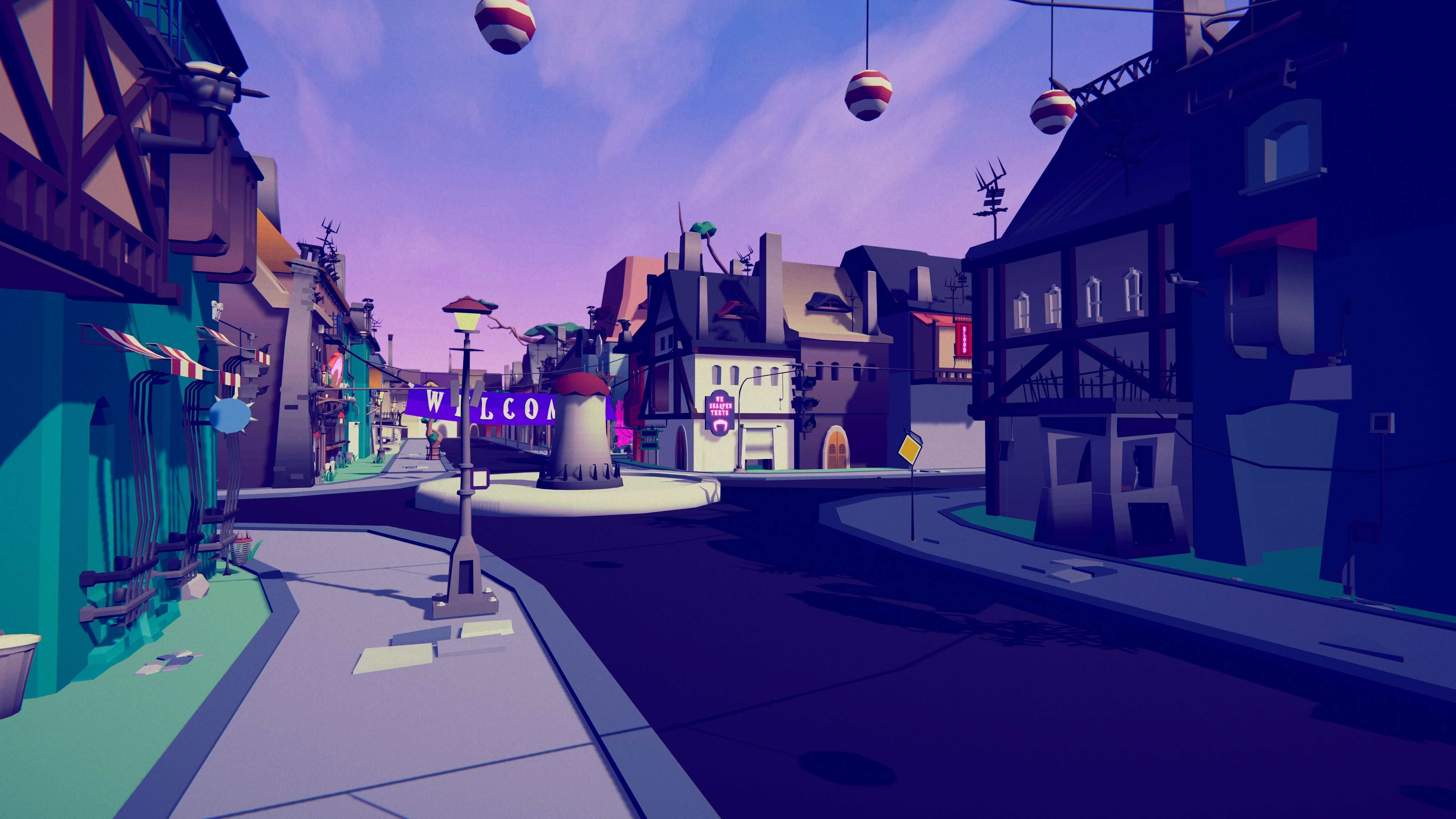 PolyVania Vampiric Town LowPoly Unity Pack Free low-poly 3D model_7