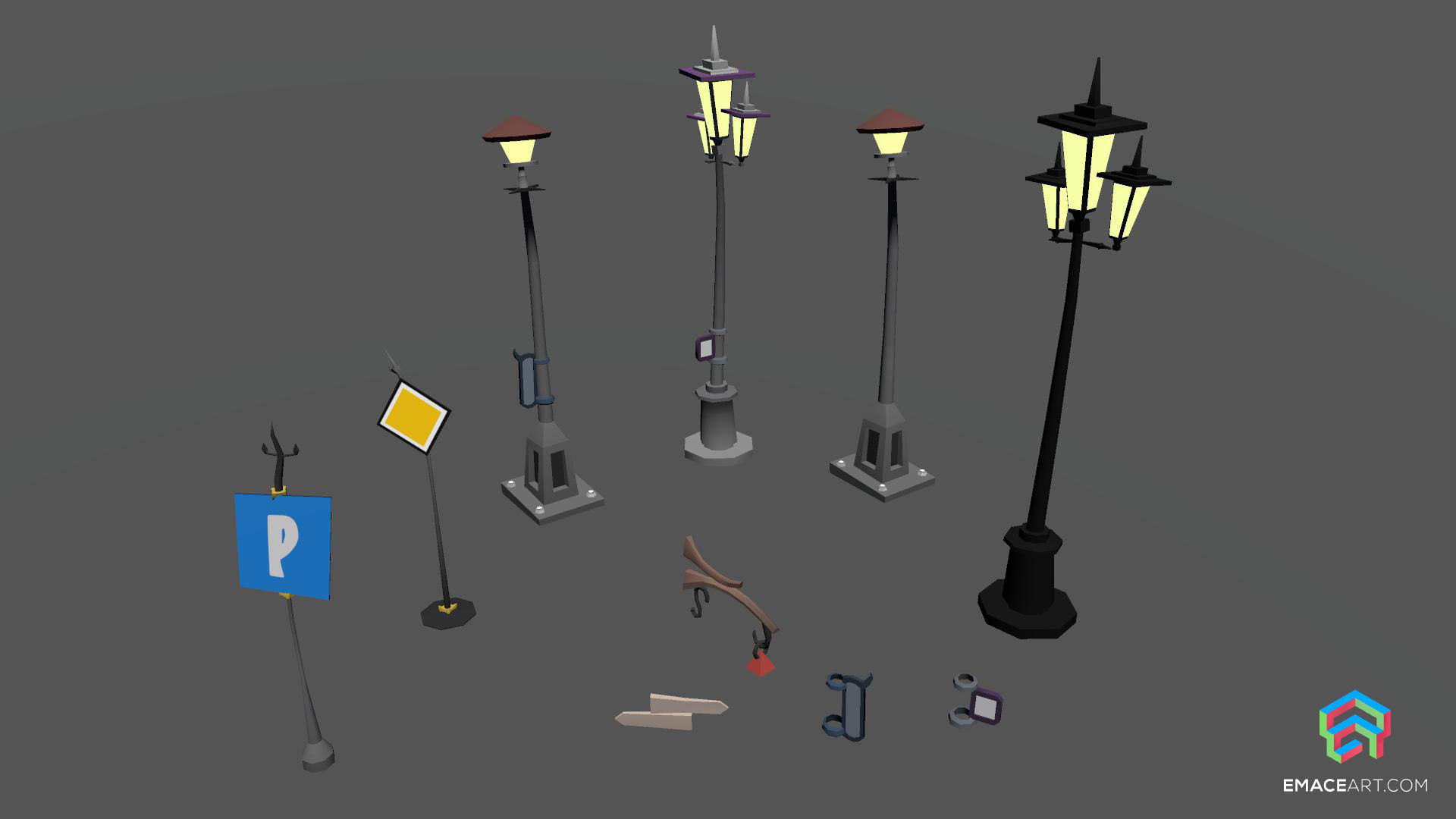 PolyVania Vampiric Town LowPoly Unity Pack Free low-poly 3D model_53