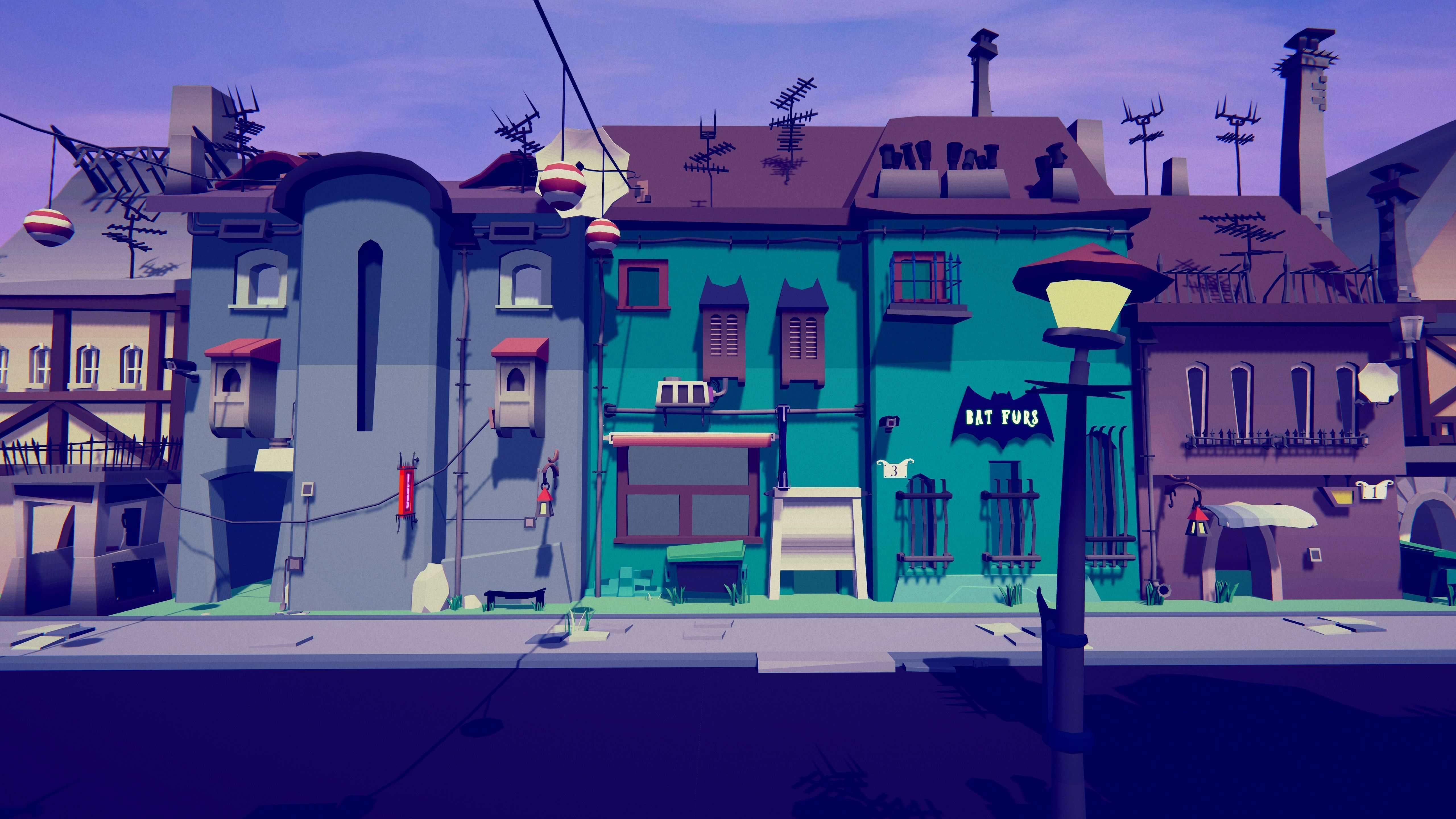 PolyVania Vampiric Town LowPoly Unity Pack Free low-poly 3D model_3