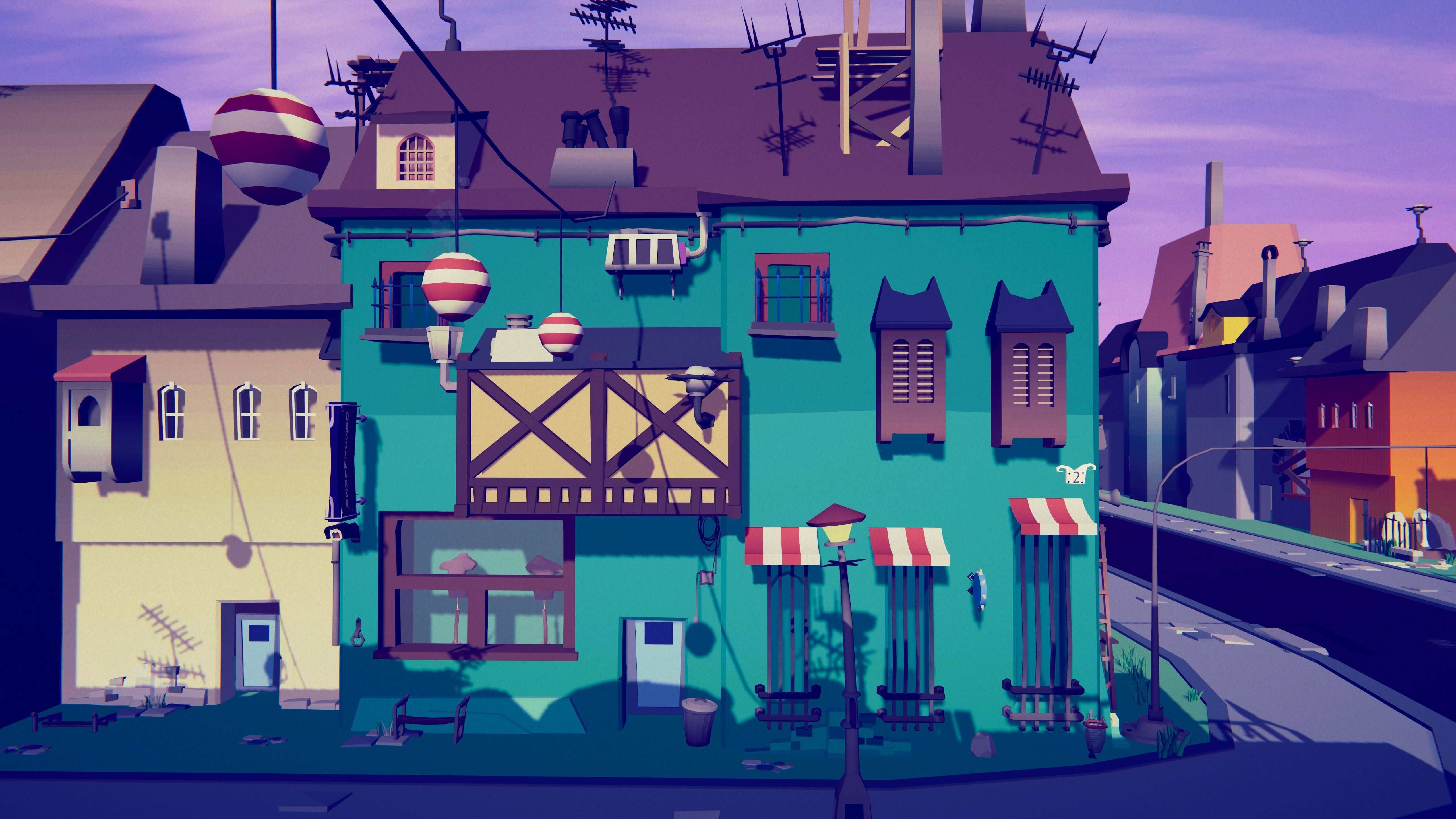 PolyVania Vampiric Town LowPoly Unity Pack Free low-poly 3D model_4