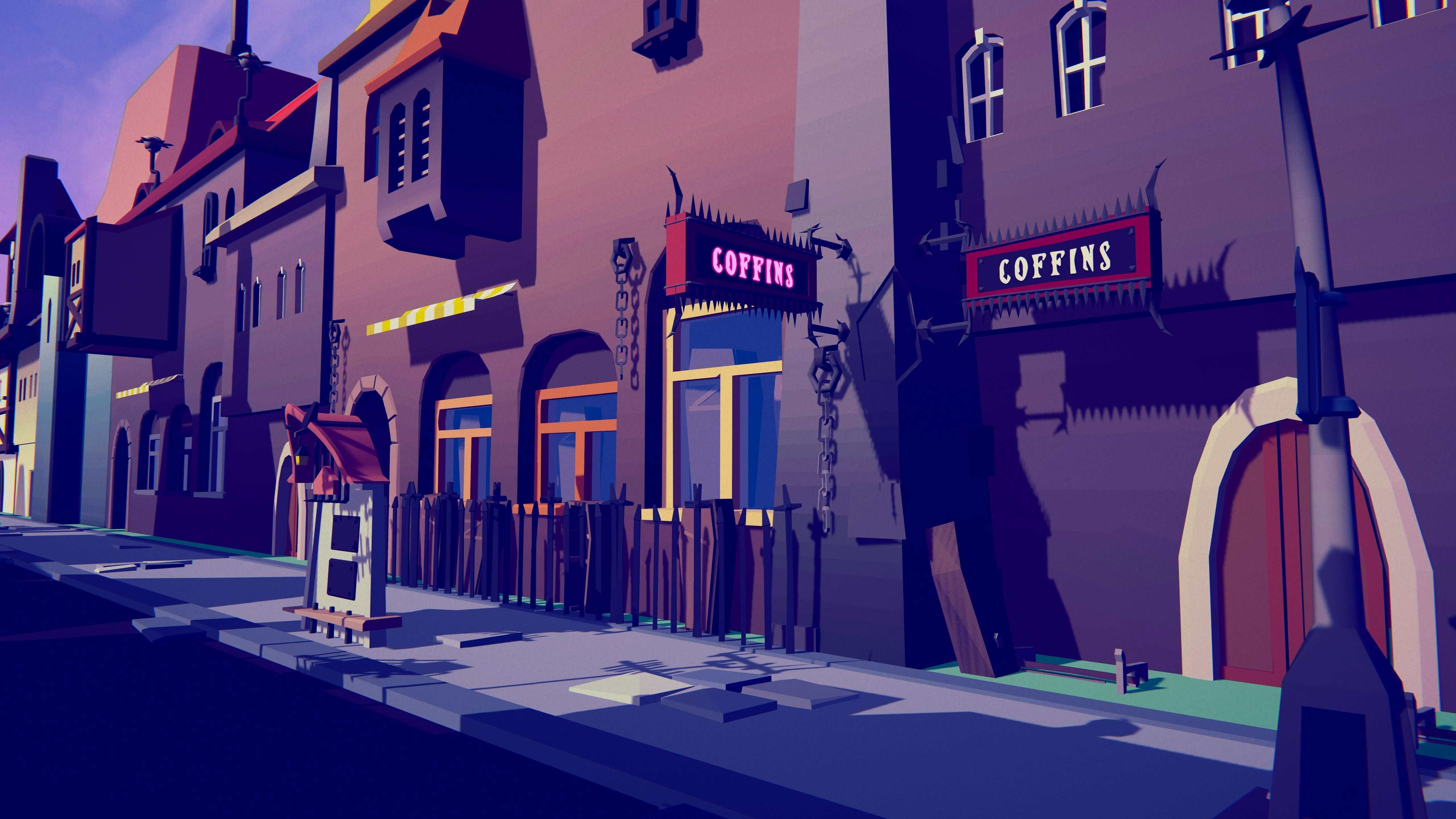 PolyVania Vampiric Town LowPoly Unity Pack Free low-poly 3D model_18