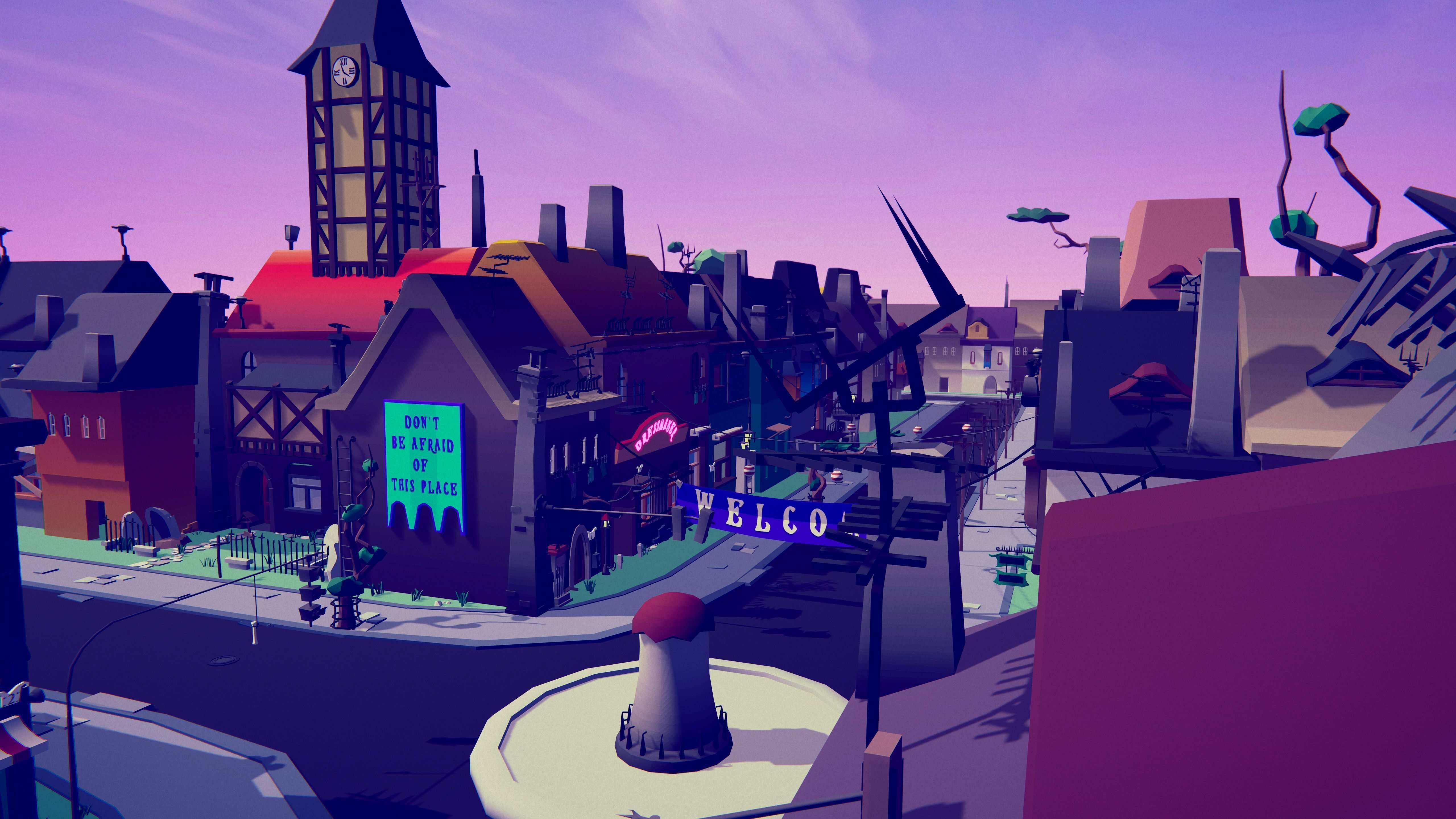 PolyVania Vampiric Town LowPoly Unity Pack Free low-poly 3D model_29