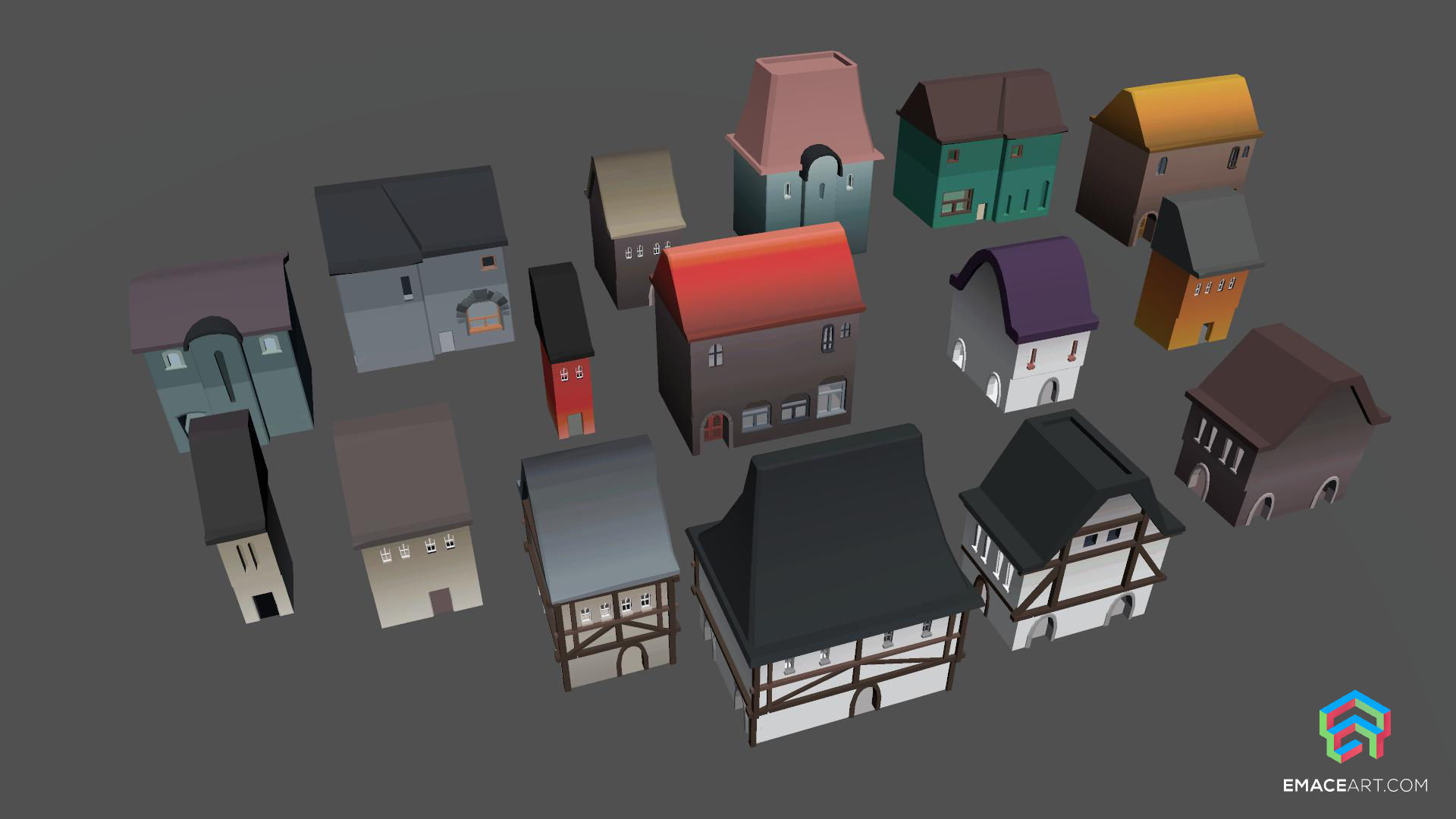 PolyVania Vampiric Town LowPoly Unity Pack Free low-poly 3D model_32