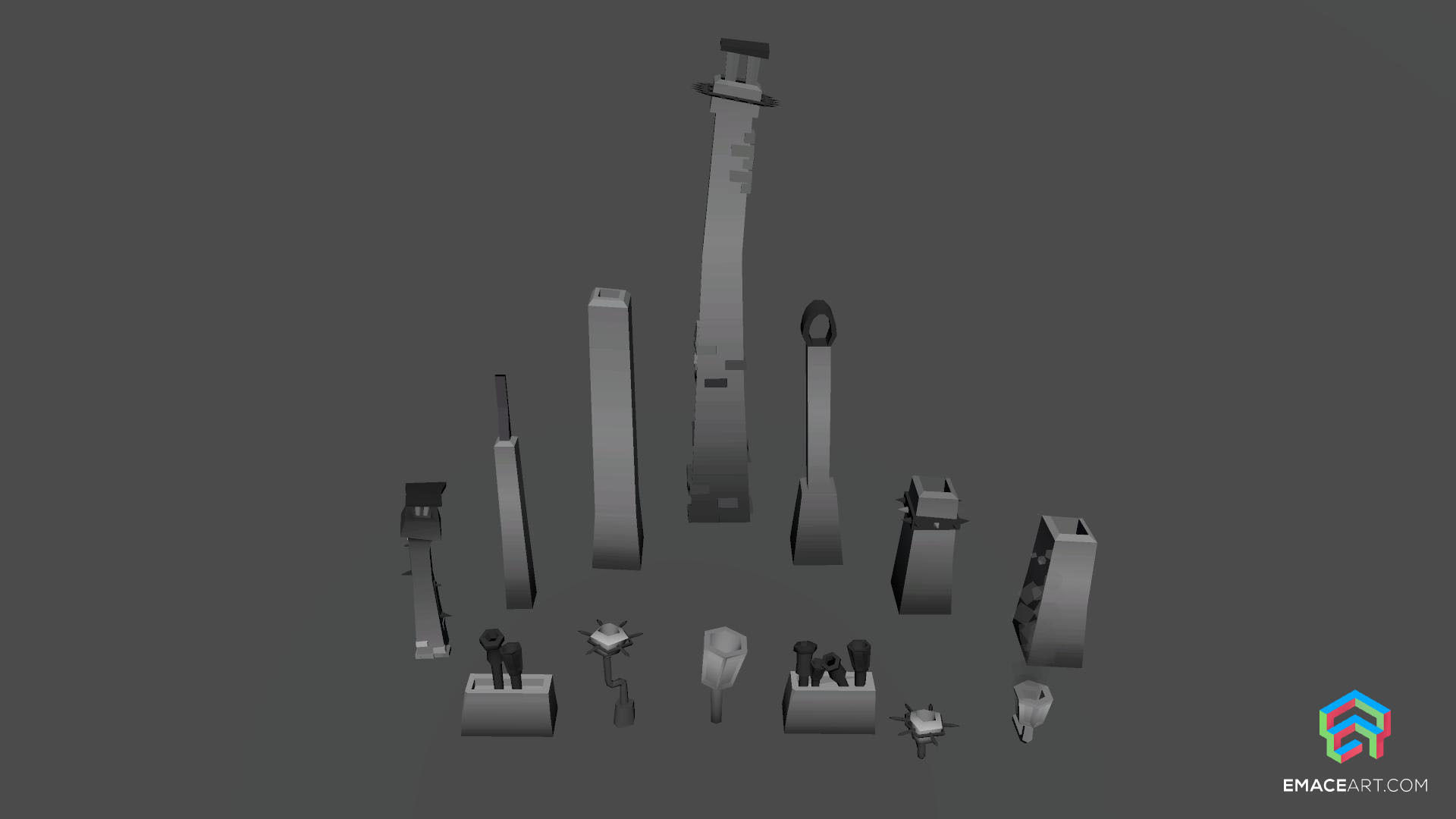 PolyVania Vampiric Town LowPoly Unity Pack Free low-poly 3D model_50