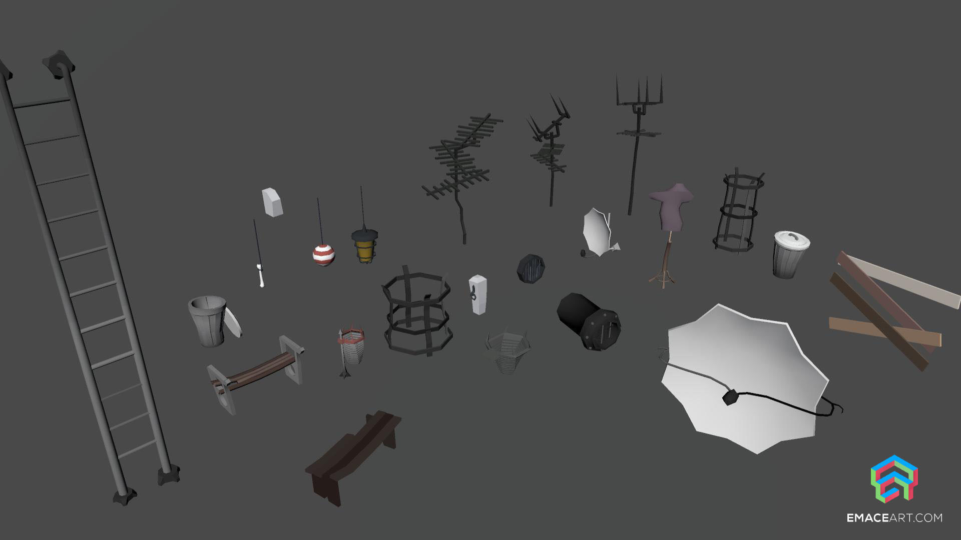 PolyVania Vampiric Town LowPoly Unity Pack Free low-poly 3D model_55