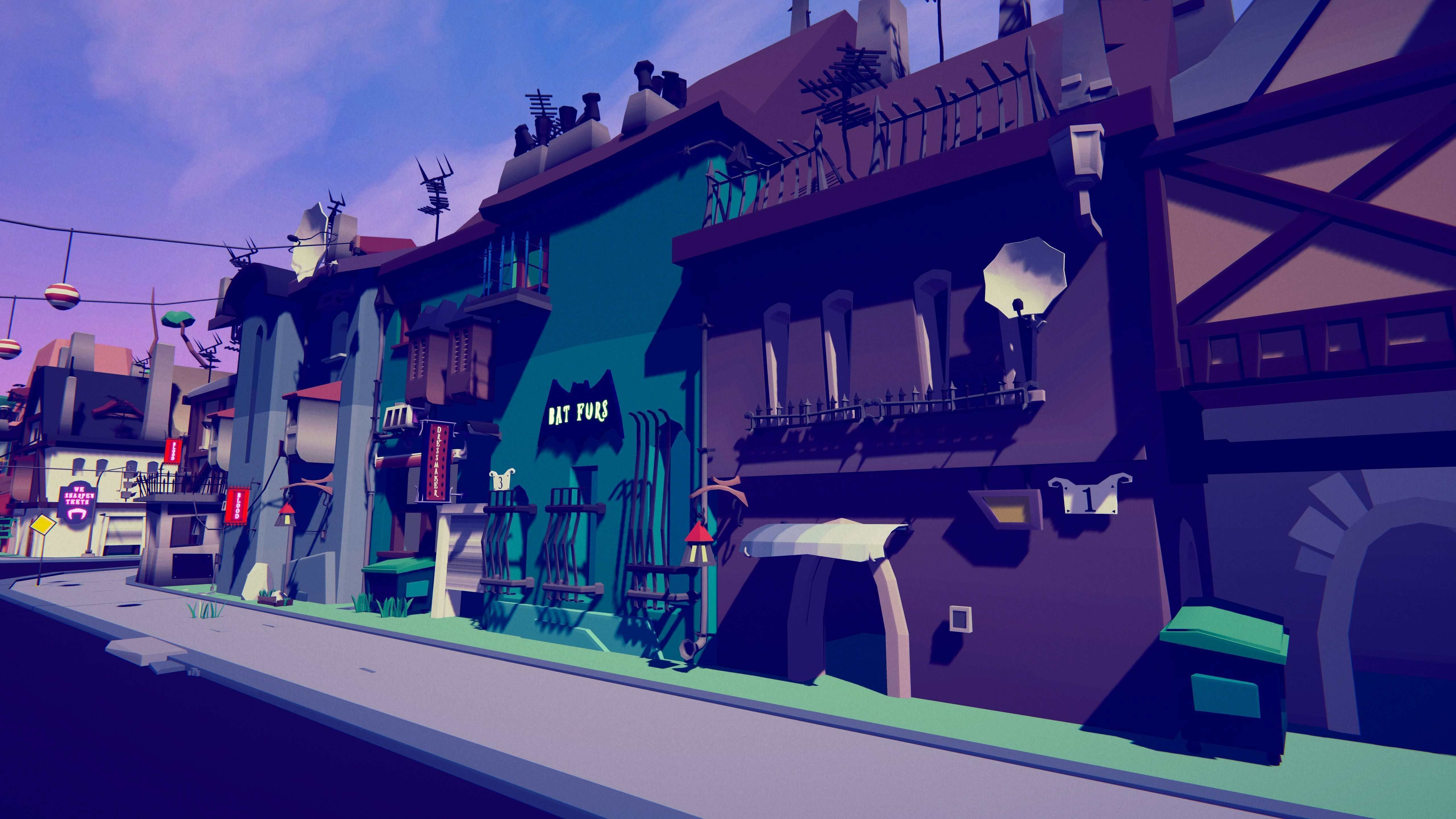 PolyVania Vampiric Town LowPoly Unity Pack Free low-poly 3D model_5