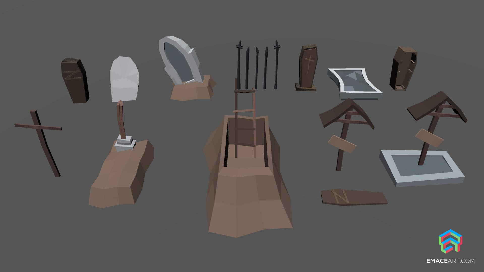 PolyVania Vampiric Town LowPoly Unity Pack Free low-poly 3D model_52