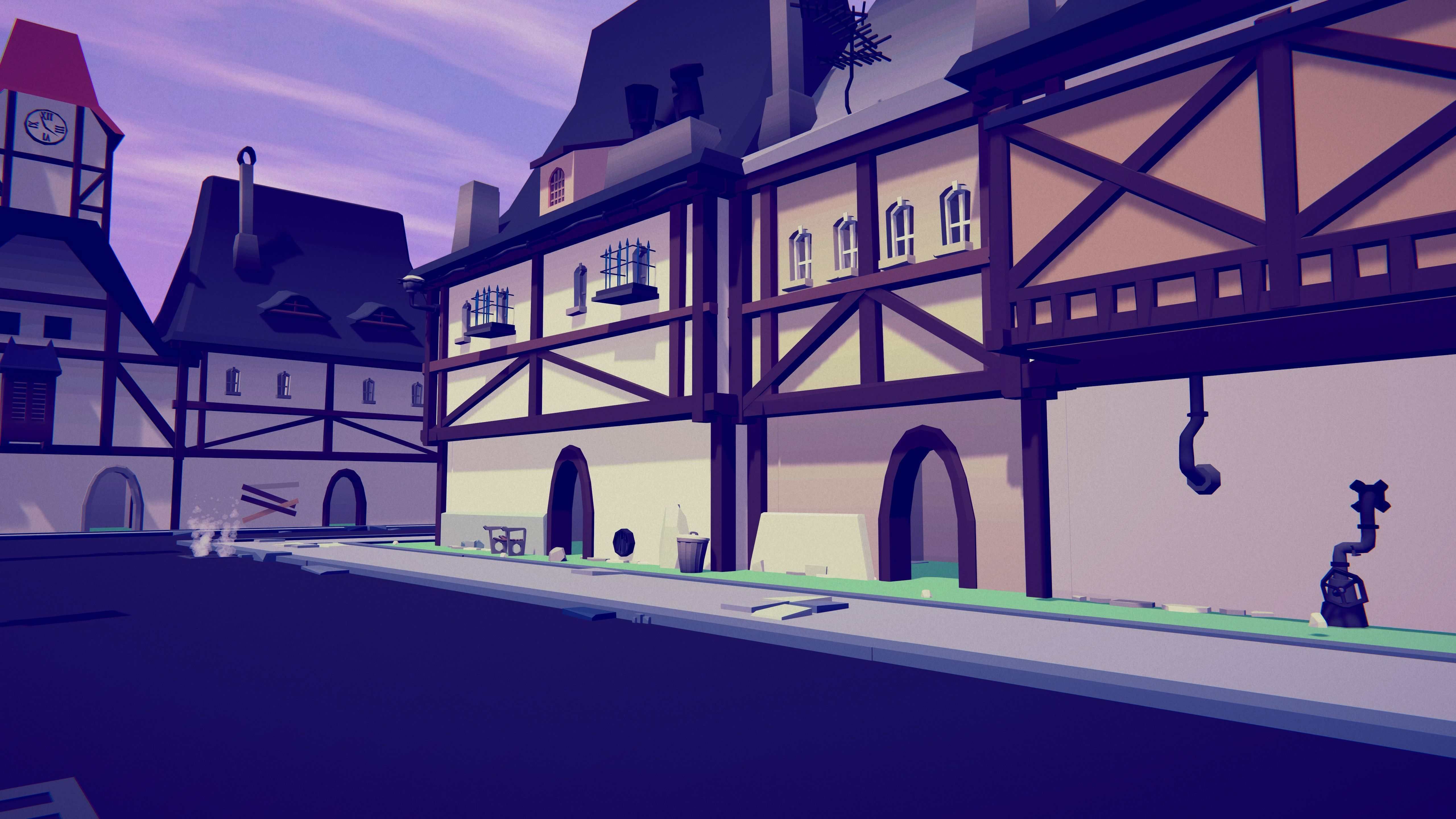 PolyVania Vampiric Town LowPoly Unity Pack Free low-poly 3D model_24