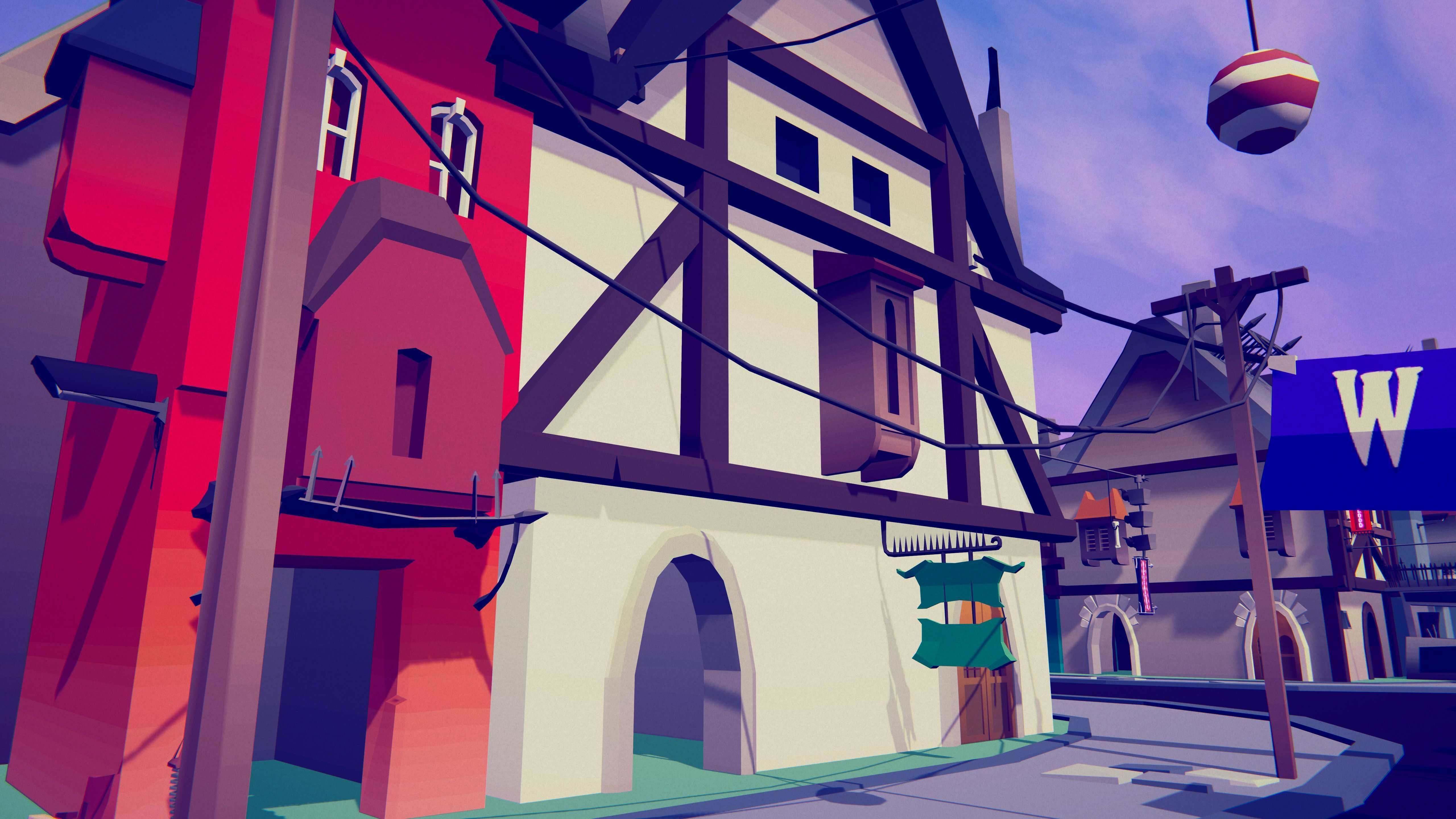 PolyVania Vampiric Town LowPoly Unity Pack Free low-poly 3D model_23