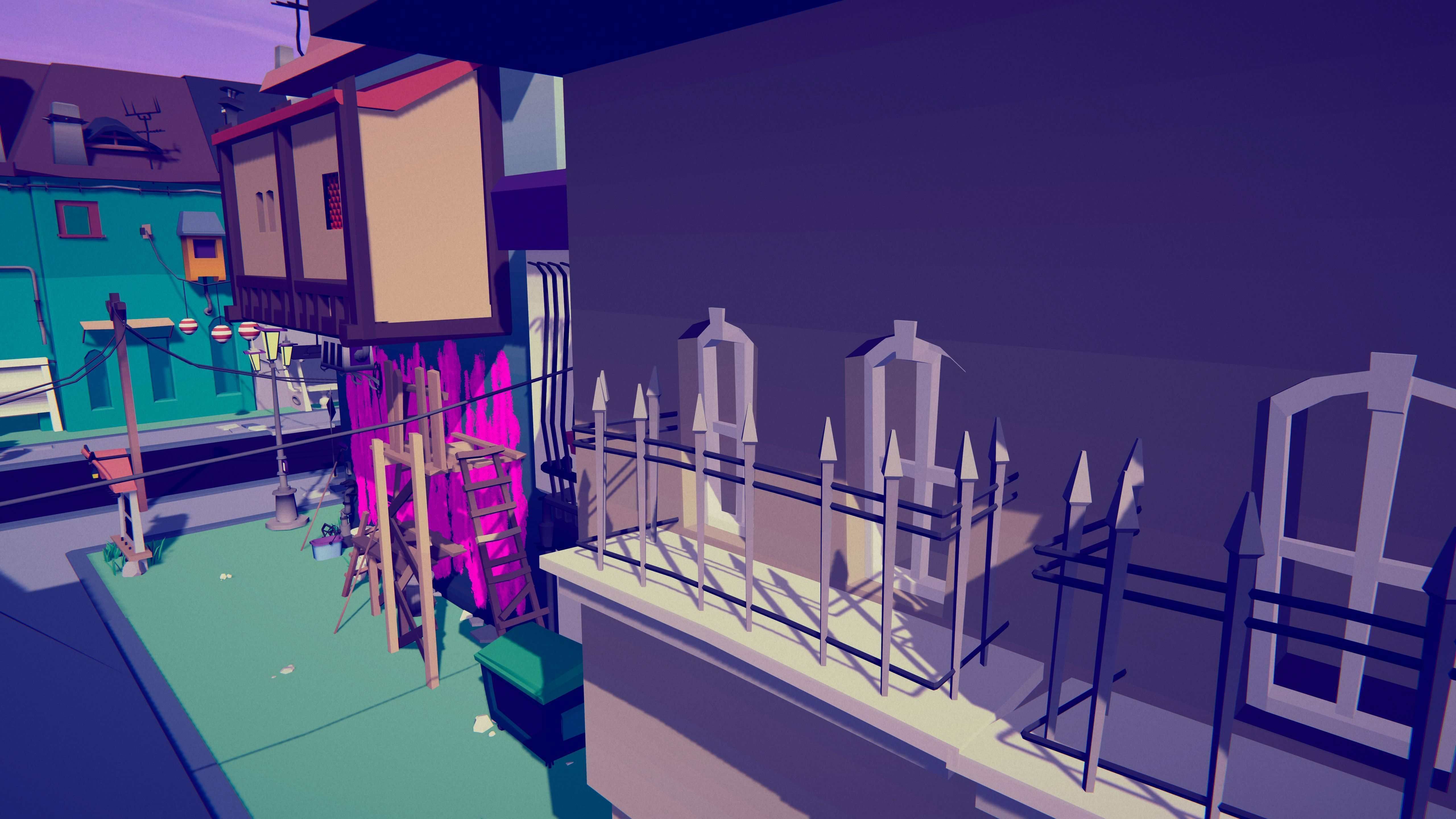 PolyVania Vampiric Town LowPoly Unity Pack Free low-poly 3D model_13