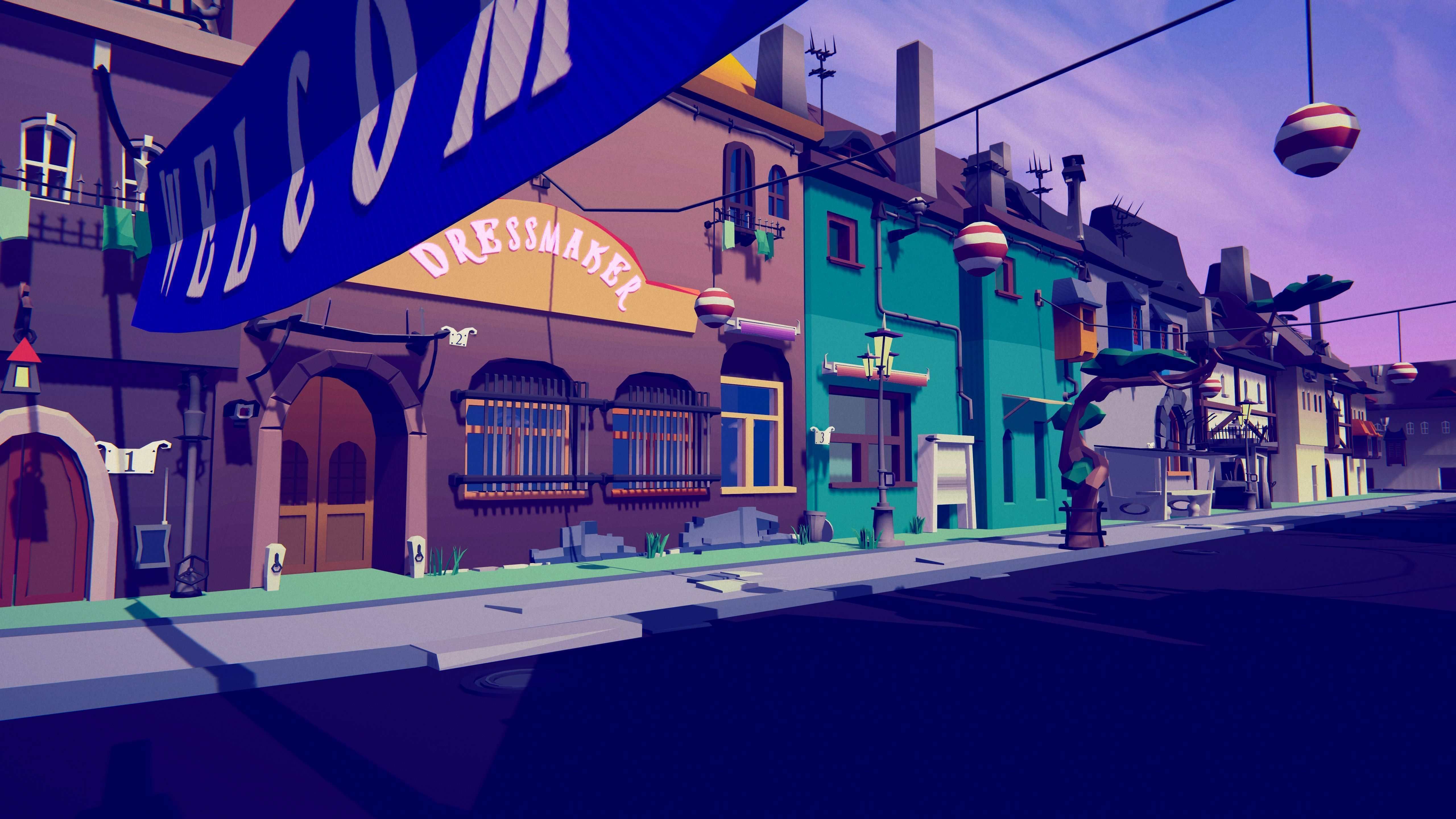 PolyVania Vampiric Town LowPoly Unity Pack Free low-poly 3D model_10