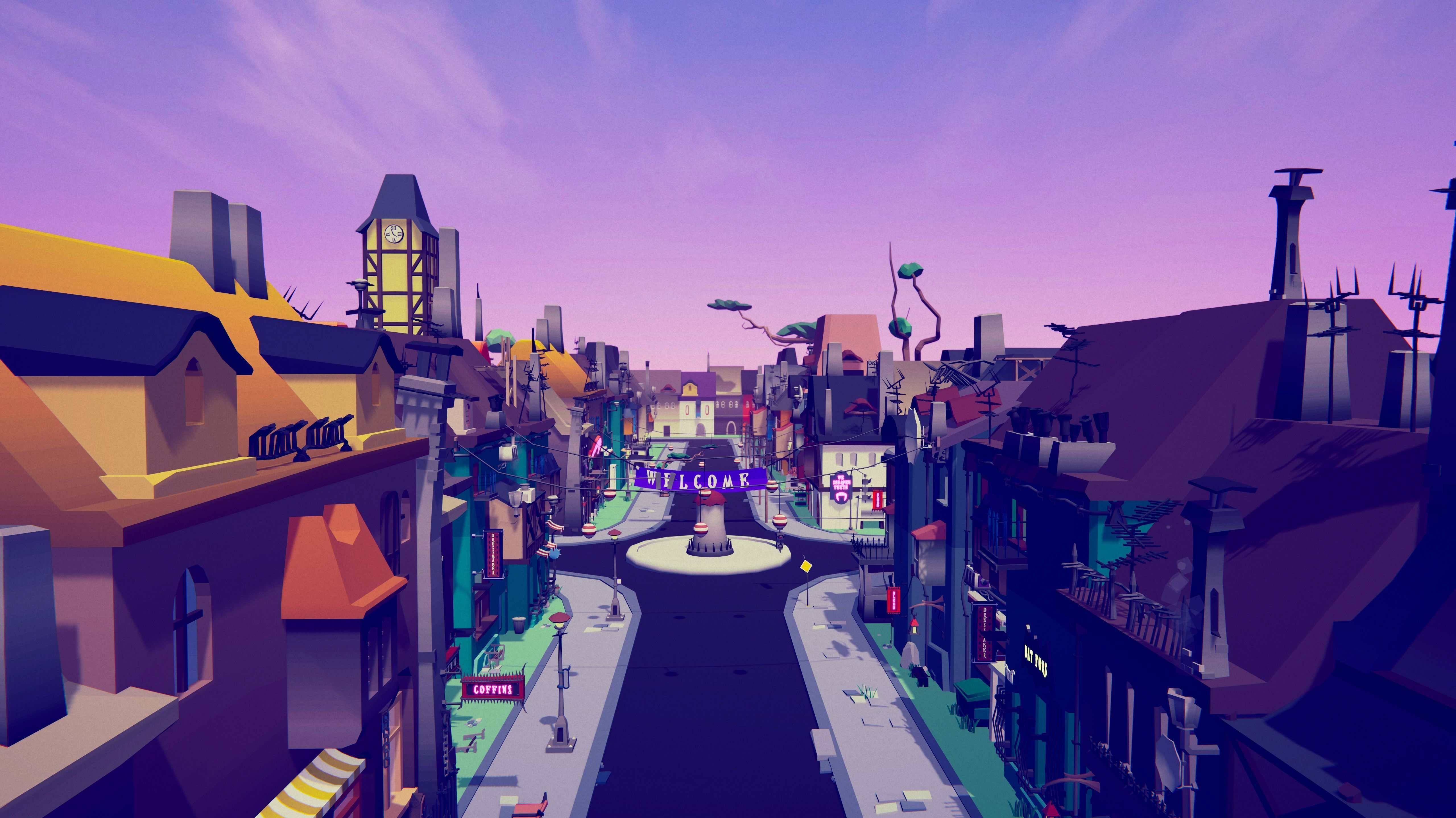 PolyVania Vampiric Town LowPoly Unity Pack Free low-poly 3D model_26