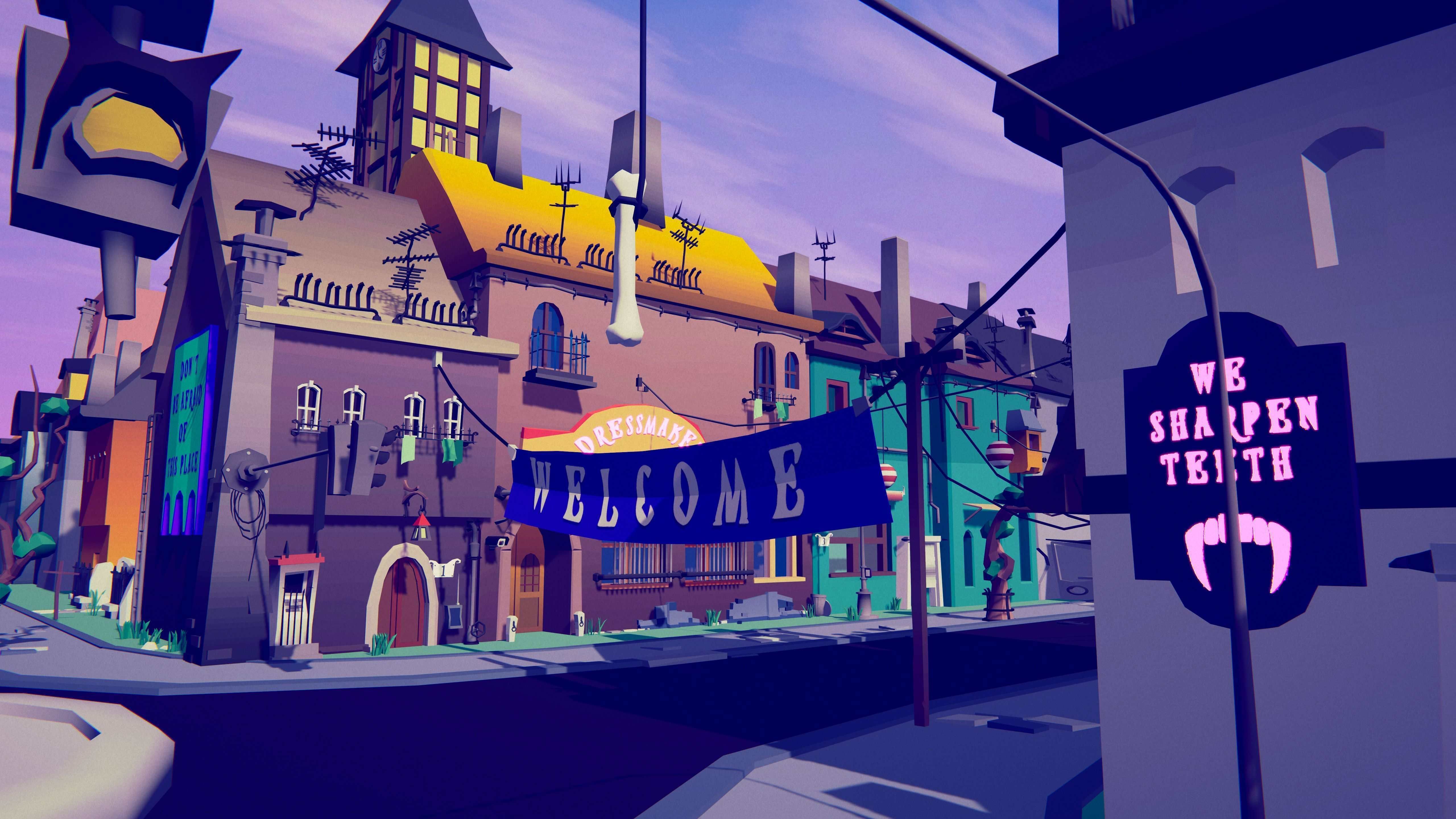 PolyVania Vampiric Town LowPoly Unity Pack Free low-poly 3D model_17