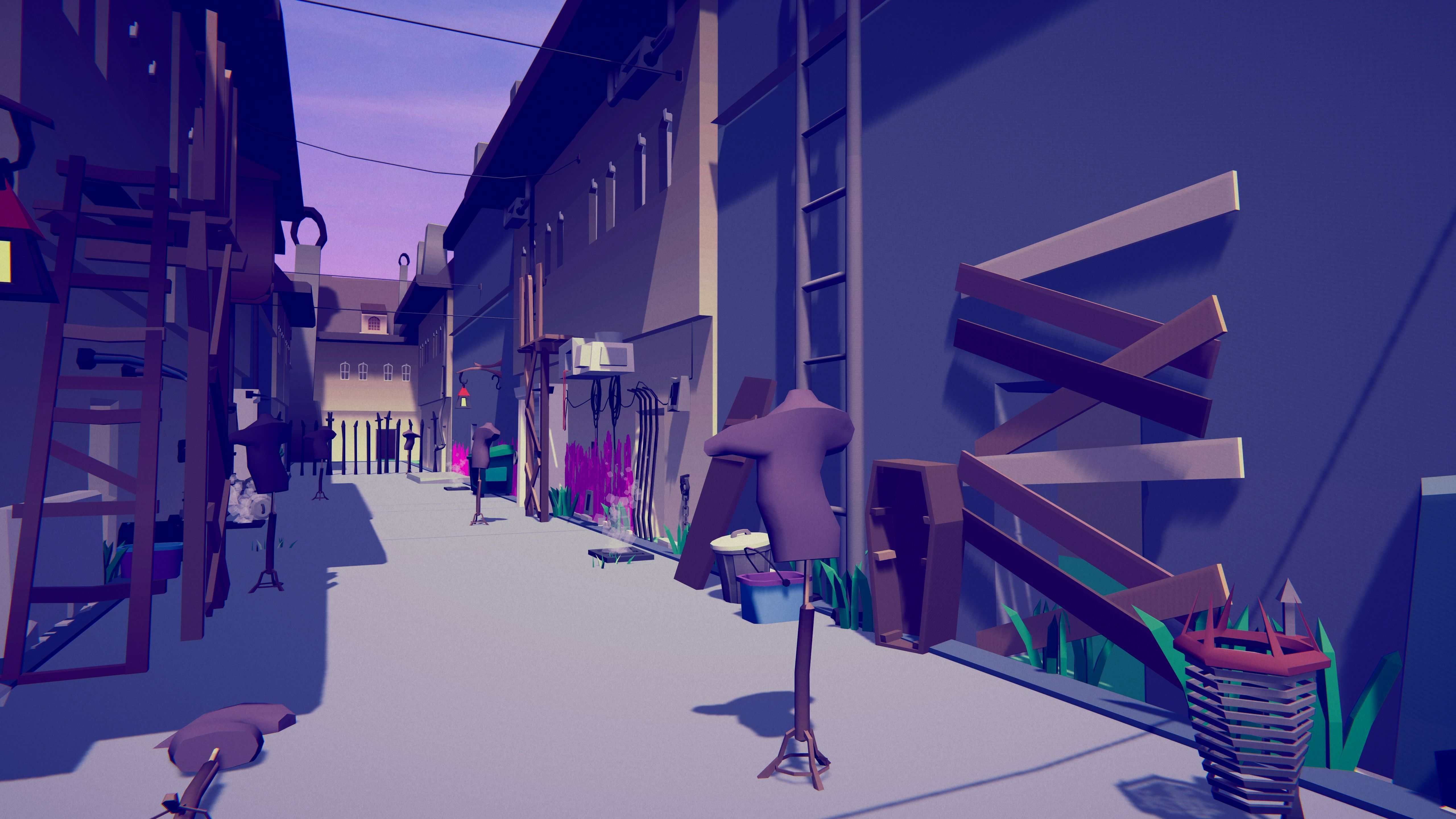 PolyVania Vampiric Town LowPoly Unity Pack Free low-poly 3D model_11