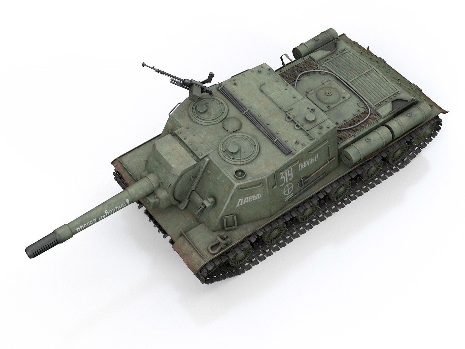 ISU-152 - 319 - Soviet heavy self-propelled gun 3D model_7