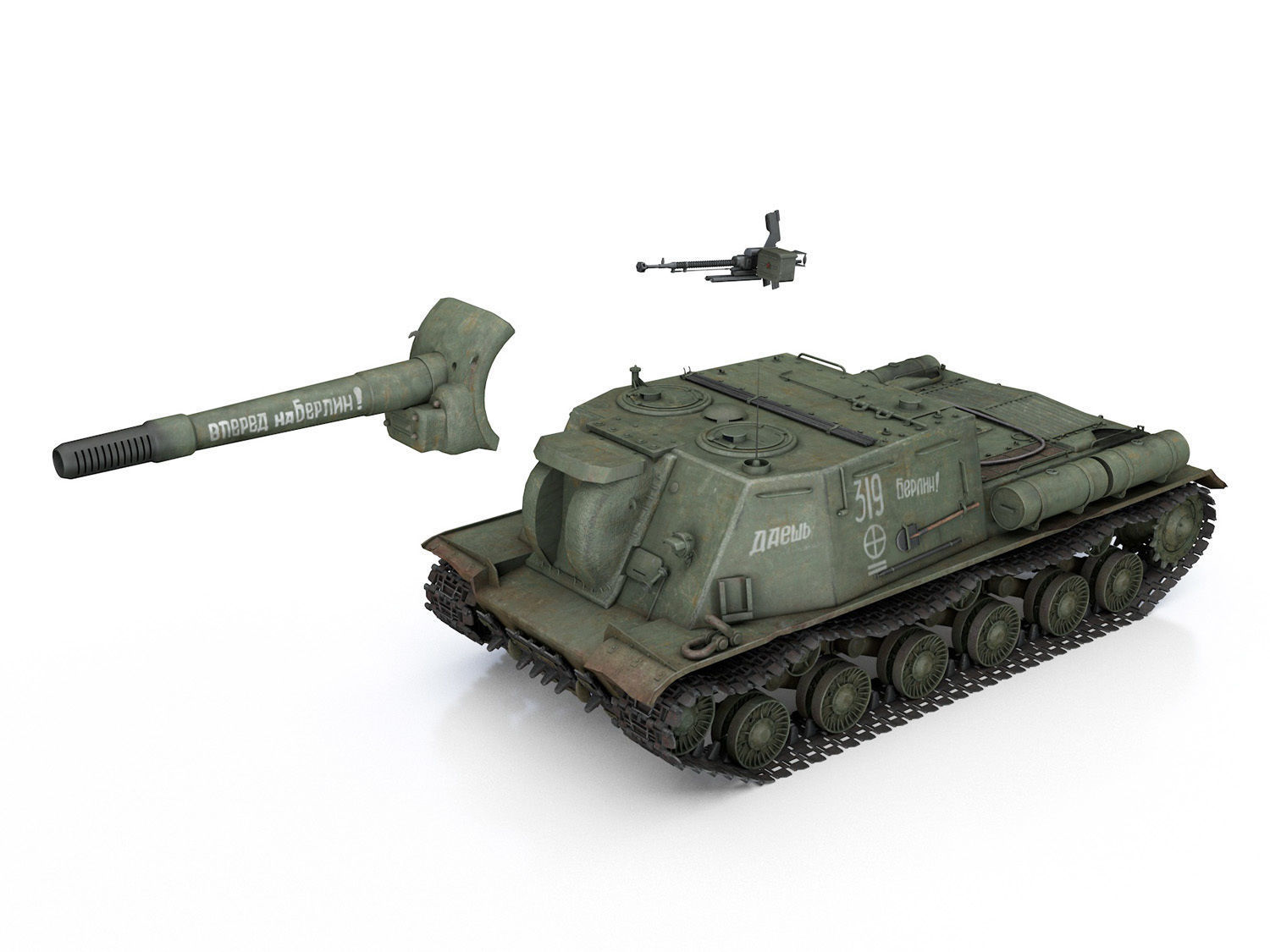 ISU-152 - 319 - Soviet heavy self-propelled gun 3D model_9