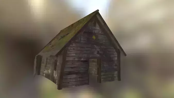 Old forest house Low-poly 3D model